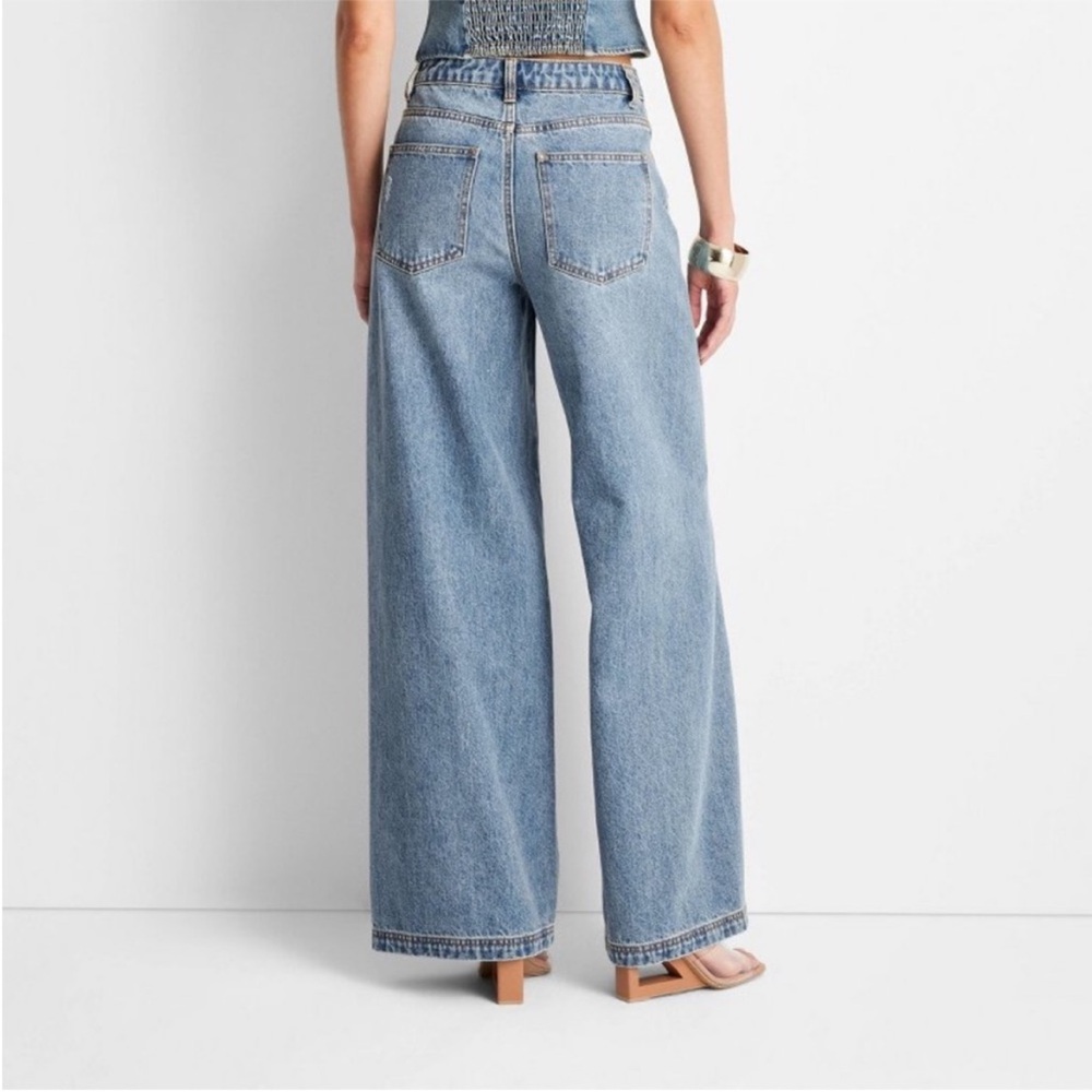 Women's High-Rise Distressed Wide Leg
Jeans - Jenee Naylor Medium Wash - Picture 2 of 5